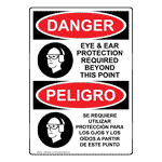 OSHA DANGER Eye And Ear Protection Required Bilingual Sign ODB-2905 PPE
