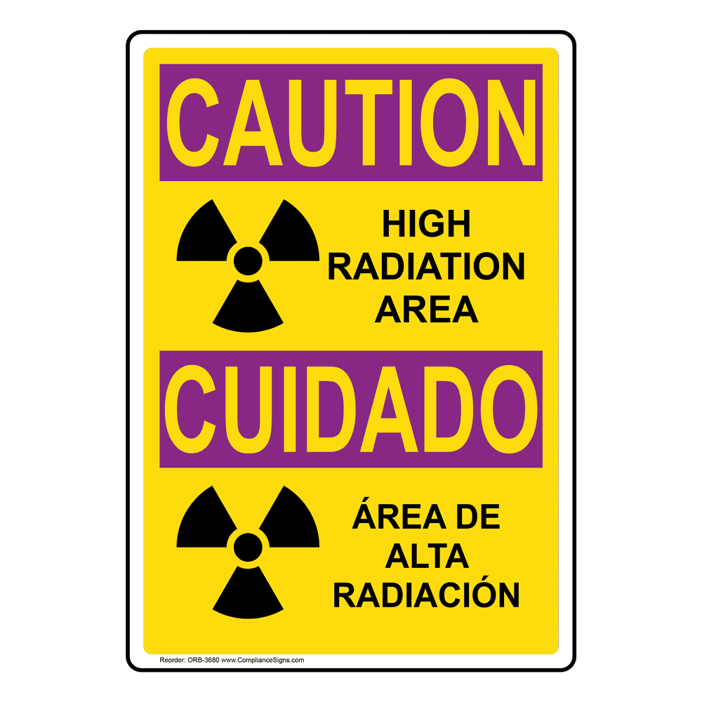 OSHA Radiation Hazard SIGN *ALUMINUM* OSHA CERTIFIED 
