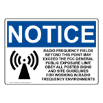 OSHA Radio Frequency Fields Beyond Sign With Symbol ONE-36589