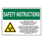 OSHA Beyond This Point: Radio Frequency Sign With Symbol OSIE-7934