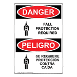 English - Spanish OSHA Fall Protection Sign