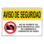 OSHA SECURITY NOTICE Camera Or Video Prohibited Spanish Sign OUS-5975