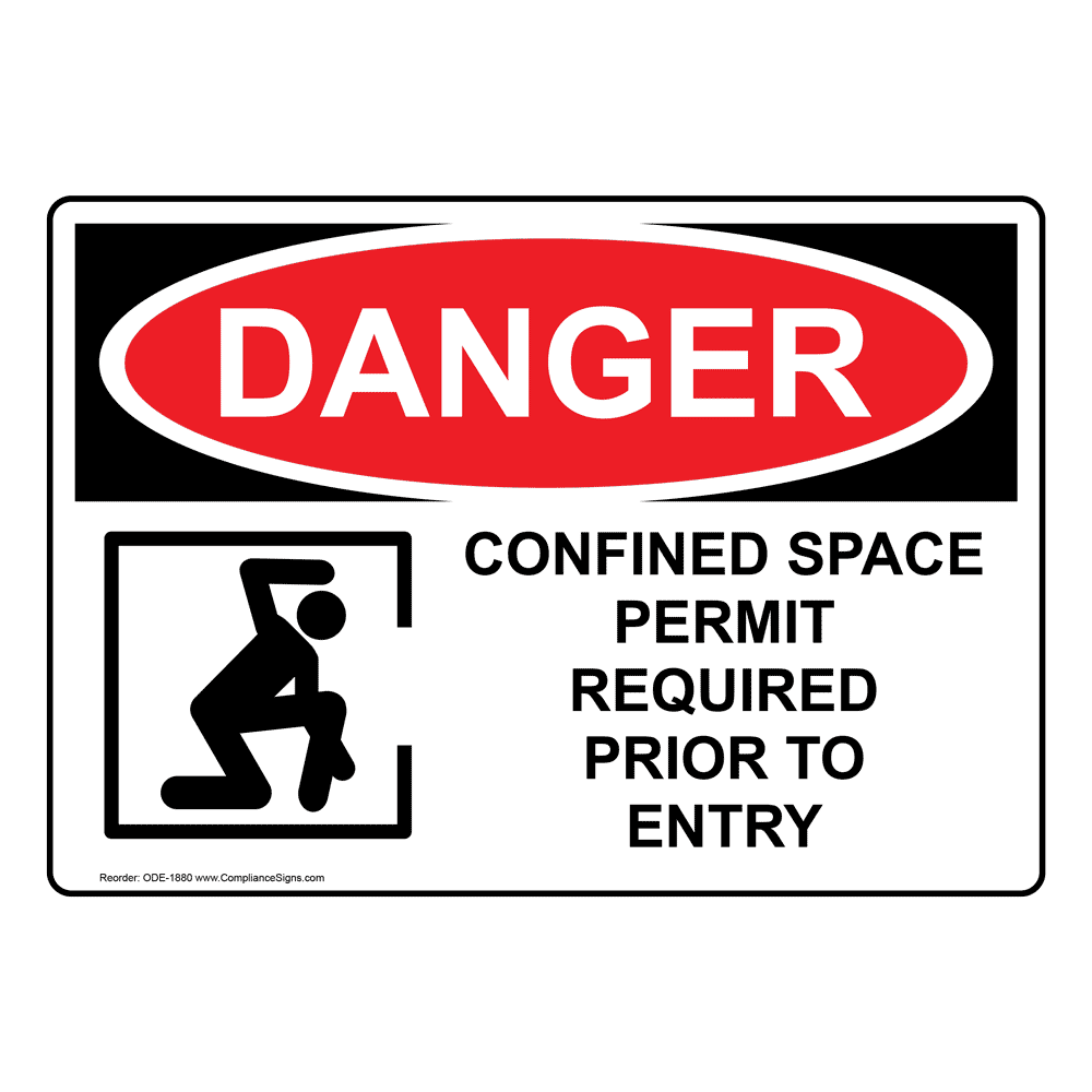 Danger Sign Confined Space Permit Required Sign With Symbol Osha