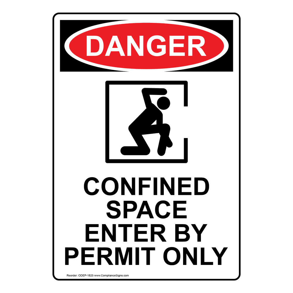 DANGER Sign - Confined Space Enter - OSHA Format - Easy Ordering