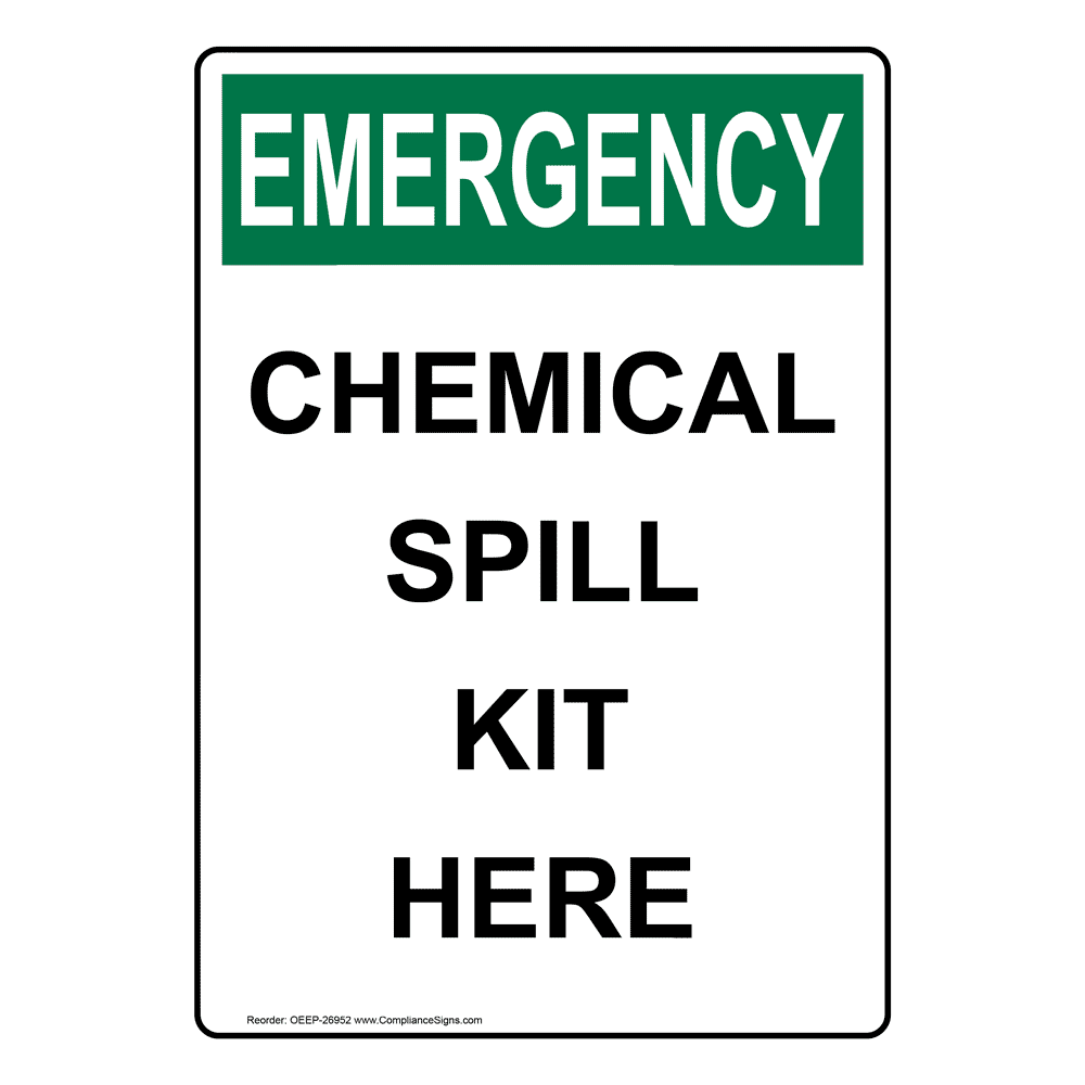 200mmx166mm Self Adhesive Sticker Label Emergency Spill Kit Sign 