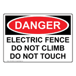 OSHA Electric Fence Do Not Climb Do Not Touch Sign ODE-28380