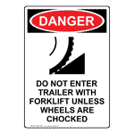Portrait OSHA Do Not Enter Trailer Sign With Symbol ODEP-2205