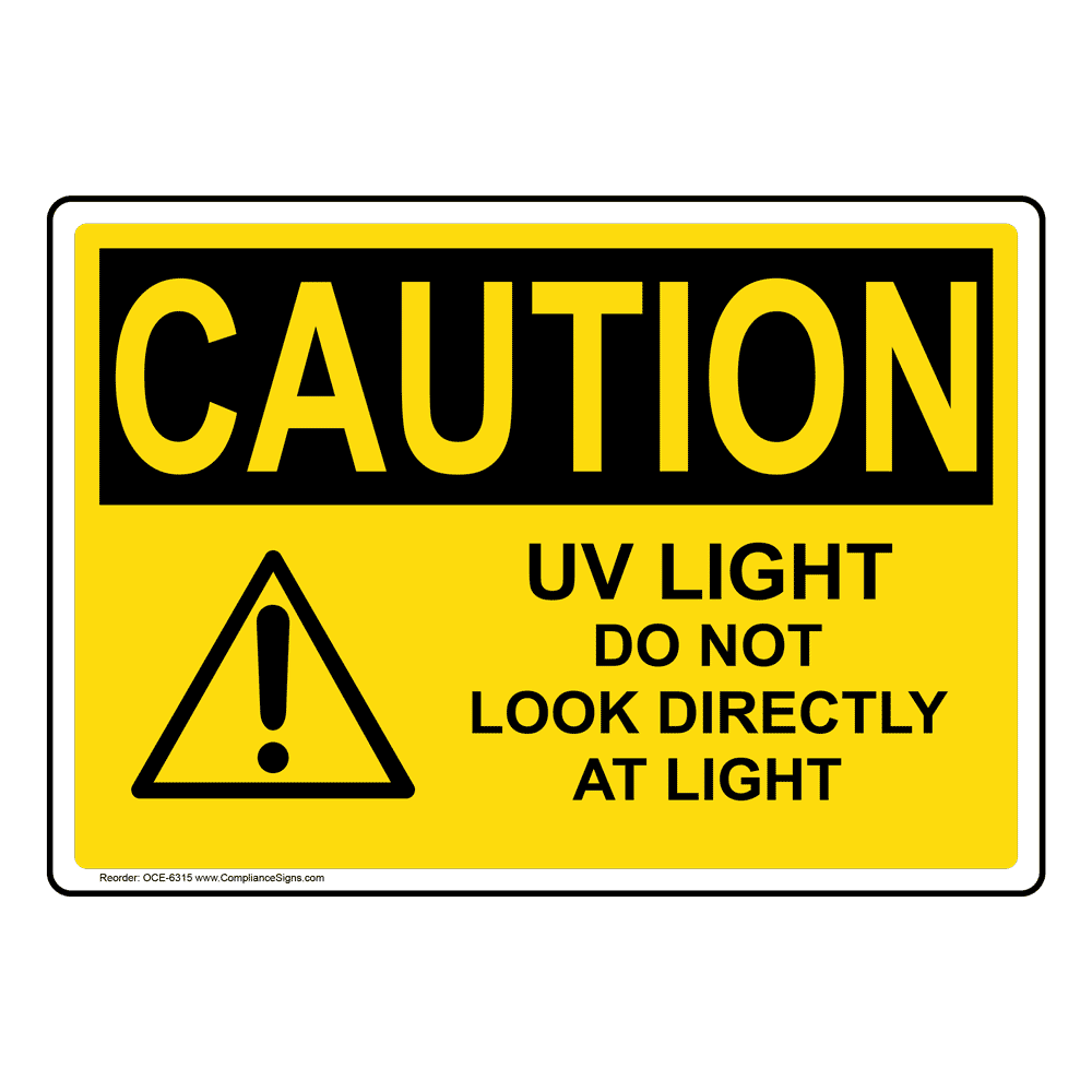 uv light in use sign