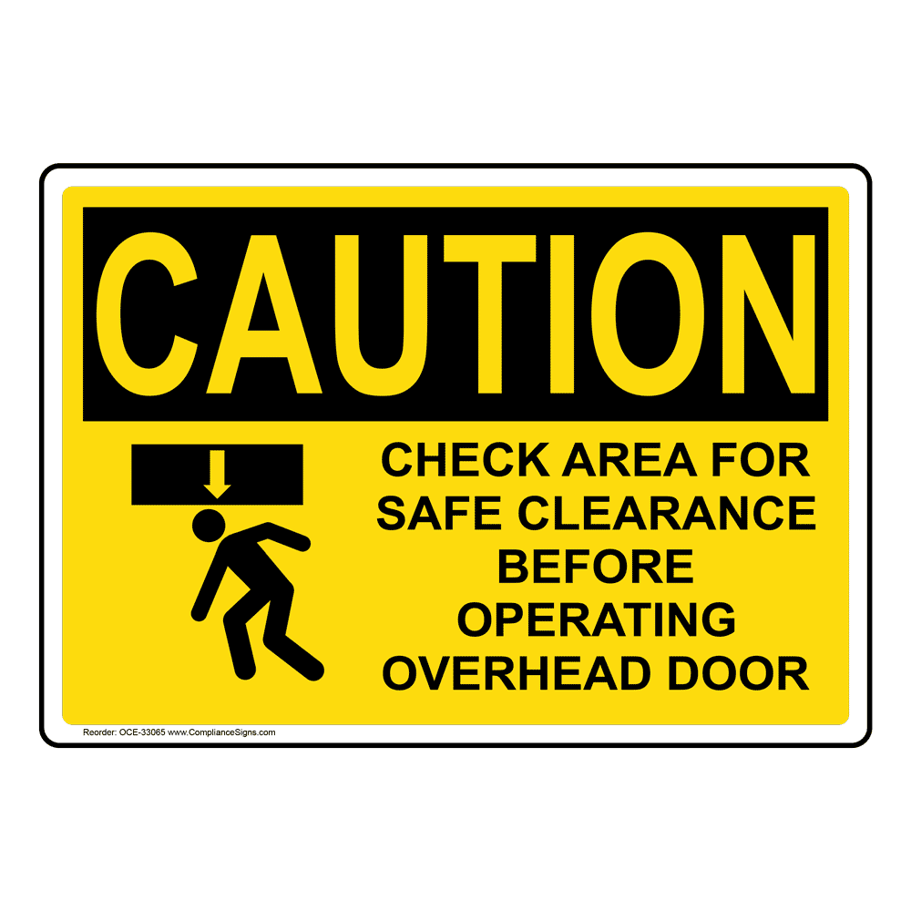 Aluminum Sign Door Clearance_ Feet_ Inches OSHA Waring Sign Work Site Protect Your Business  Made in The USA Warehouse & Shop Area 