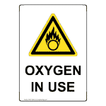 Portrait Oxygen In Use Sign With Symbol NHEP-33048