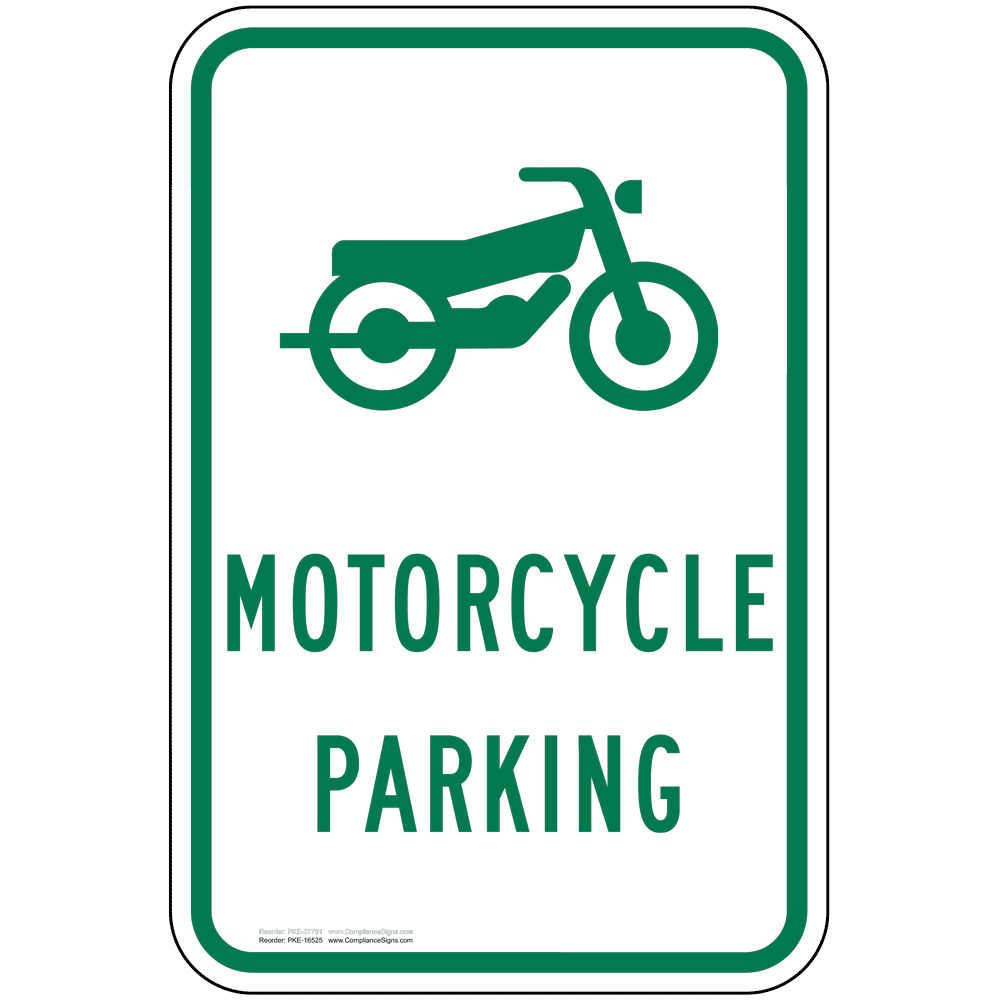 Vertical Sign Parking Reserved Motorcycle Parking Sign