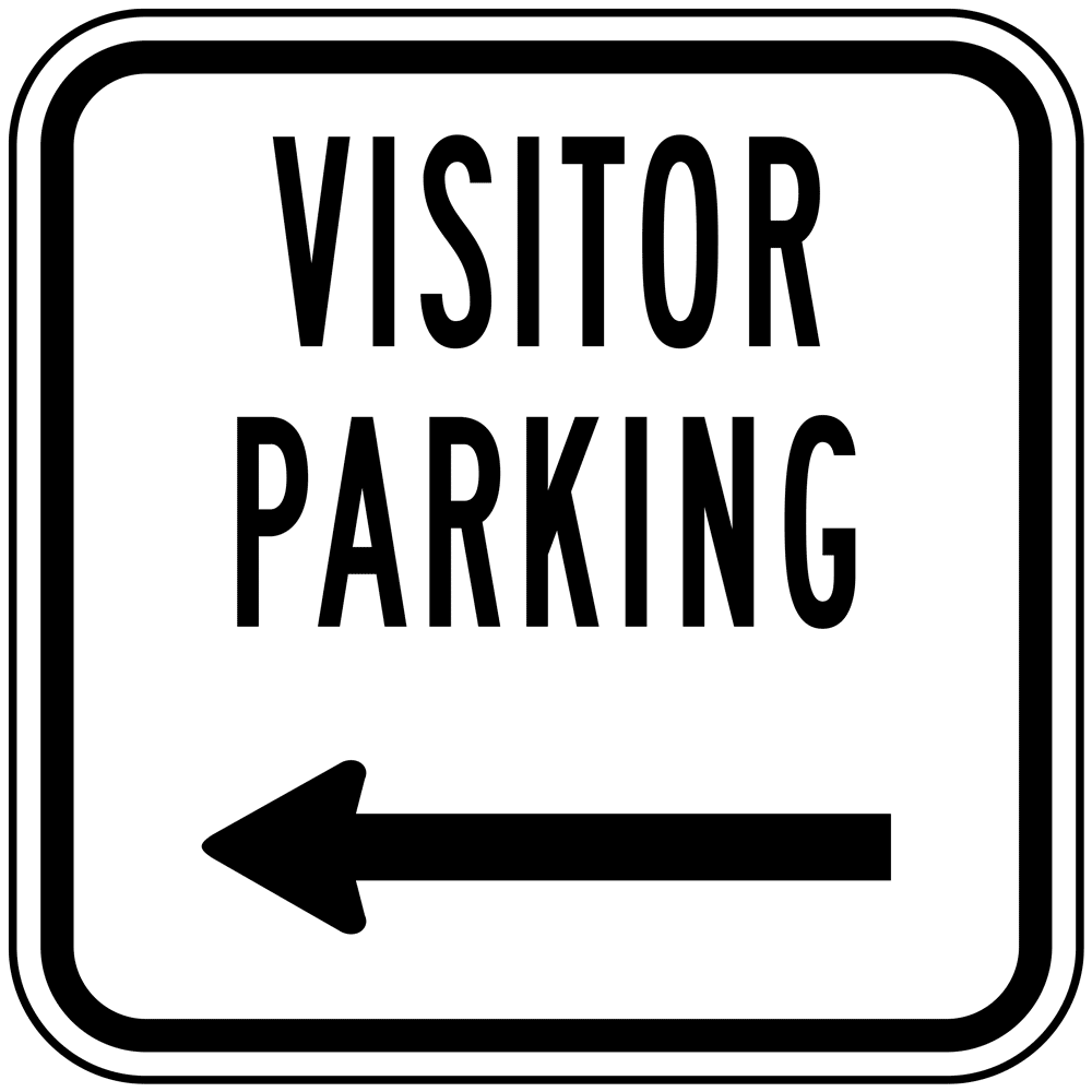 visitors-sign-visitor-parking-with-left-arrow-white-reflective