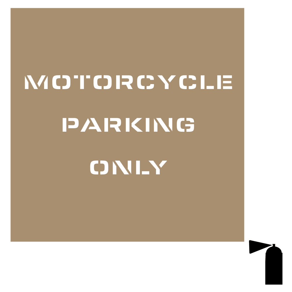 Parking Control Stencil Reusable Motorcycle Parking Only