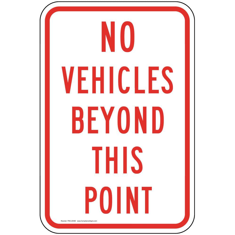 Authorized Vehicles Only Beyond This Point I LABEL DECAL STICKER No Trespassing 