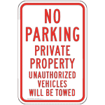 No Parking Private Property Sign PKE-22280 Parking Not Allowed