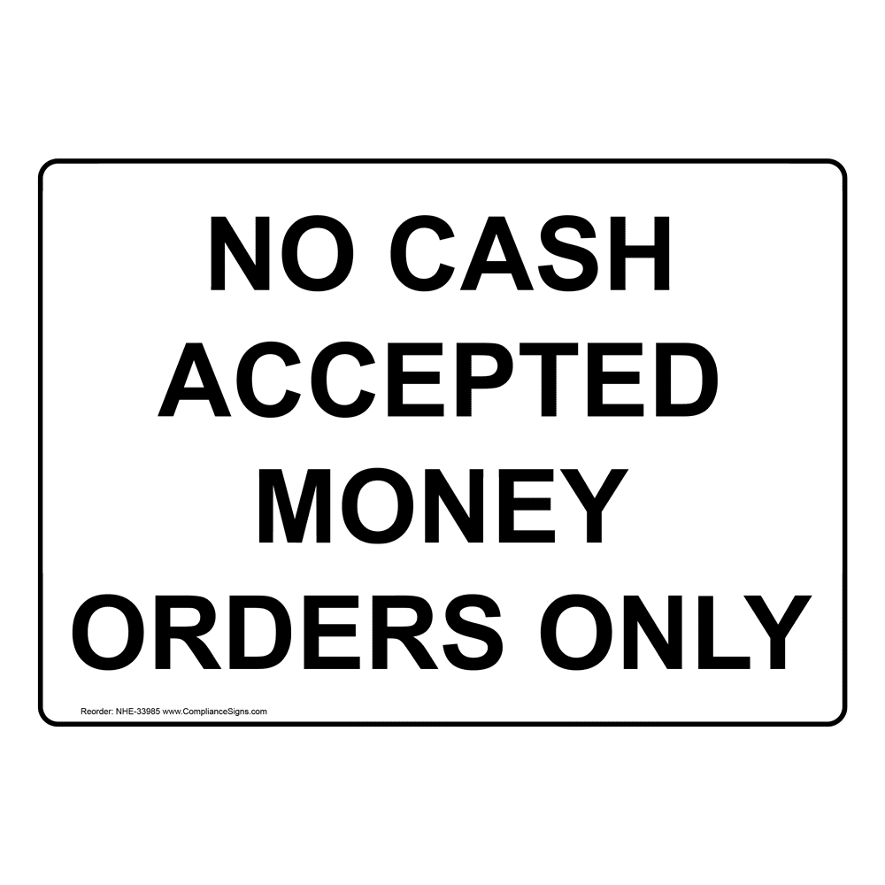 No Cash Sign