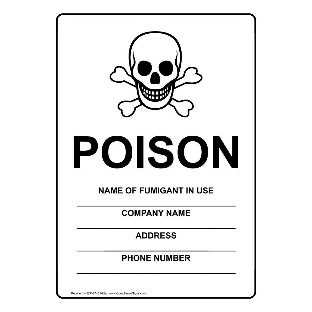 Portrait Utah Poison Name Of Sign With Symbol NHEP-27435-Utah