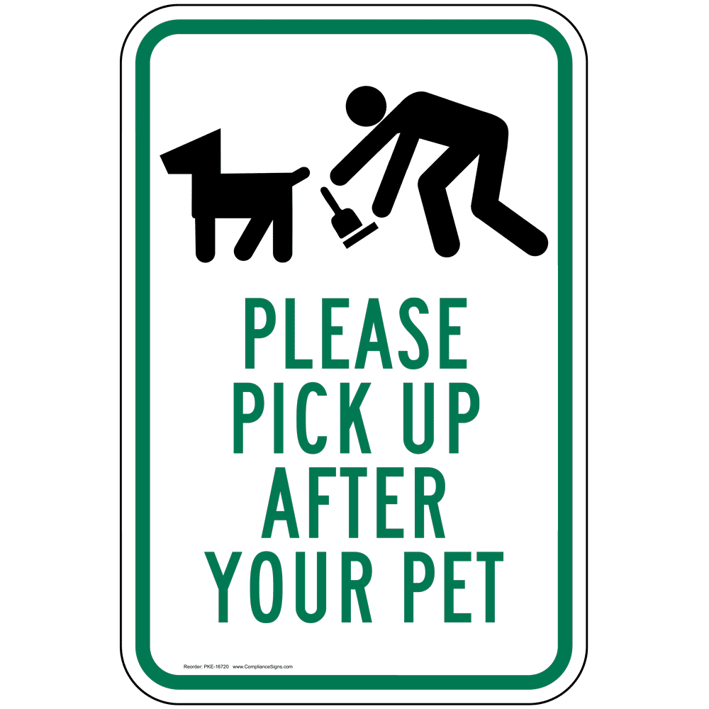 Pick Up After Your Pet“ 25,4 x 17,8 cm 040 Aluminium-Metallschilder mit Aufschrift „If Your Dog Poops Please Scoop 