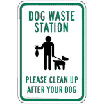 Dog Waste Station Please Clean Up After Your Dog Sign PKE-16724