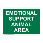 Emotional Support Animal Area Sign NHE-50902_GRN