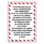 Portrait Playground Rules Adult Supervision Sign NHEP-34107_WRSTR