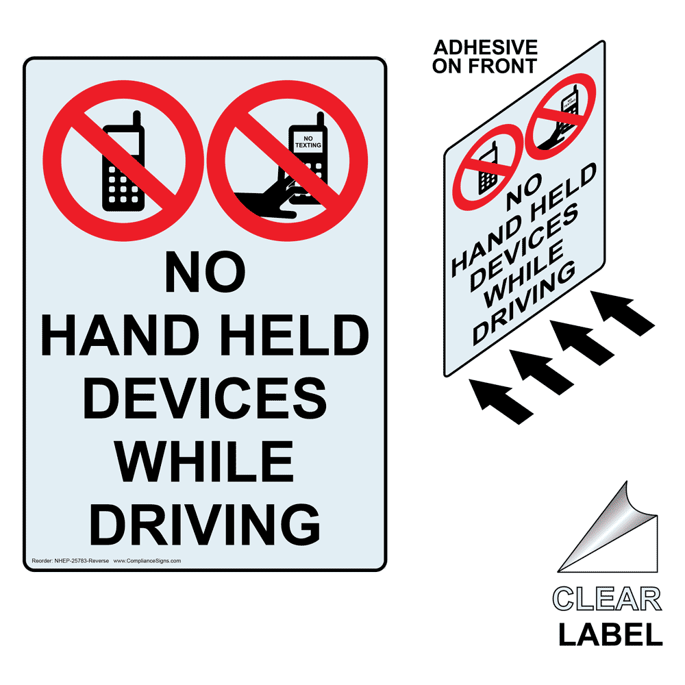 No Hand Over Sticker Portrait No Hand Clear Label With Symbol NHEP-25783-Reverse