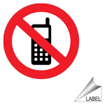 No Cell Phones Symbol Label LABEL-PROHIB-57-R Cell Phones