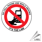No Cell Phone Use While Driving It's The Law Label LABEL-PROHIB-689