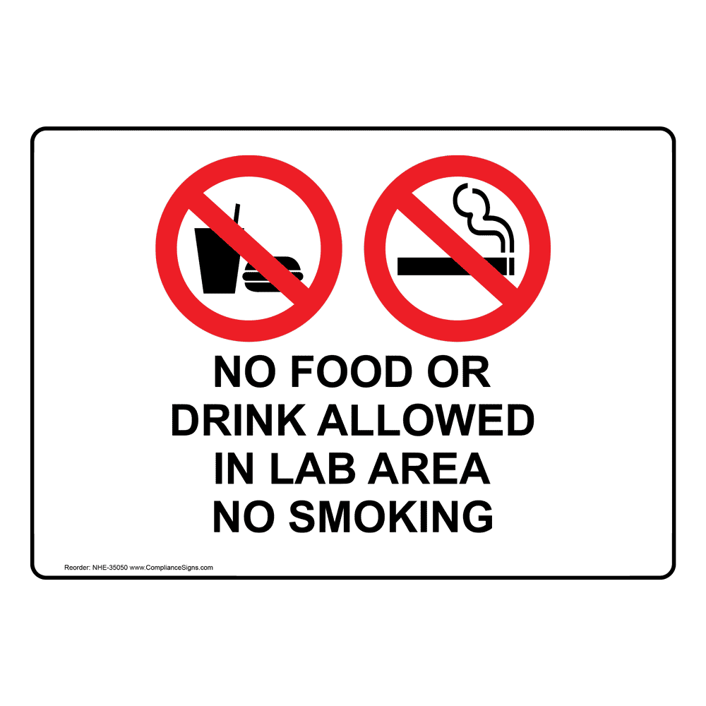 Policies Regulations Sign No Food Or Drink Allowed In Lab Area