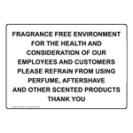 Fragrance Free Environment For The Health And Sign NHE-35309