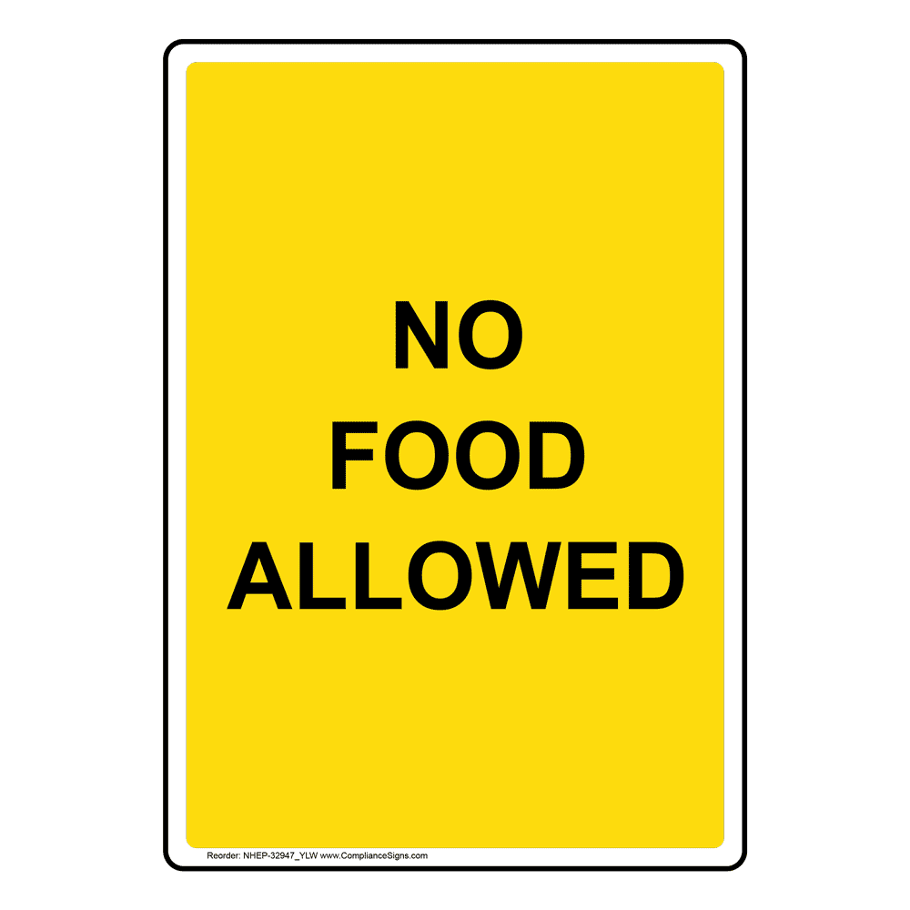 no food allowed sign printable signs