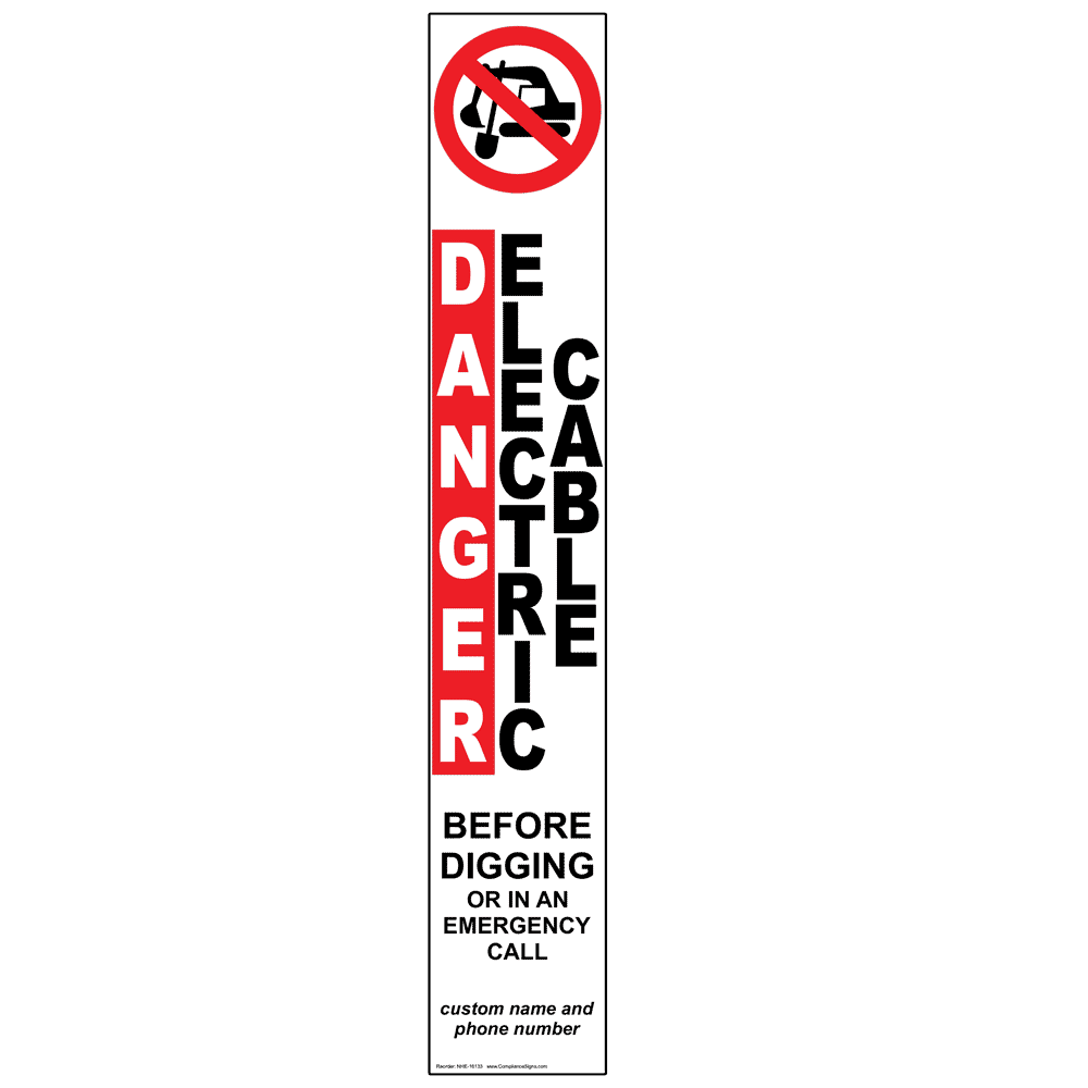 No Dig Label - Danger Electric Cable Call Before Digging