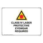 Class IV Laser Protective Eyewear Required Sign With Symbol NHE-35836