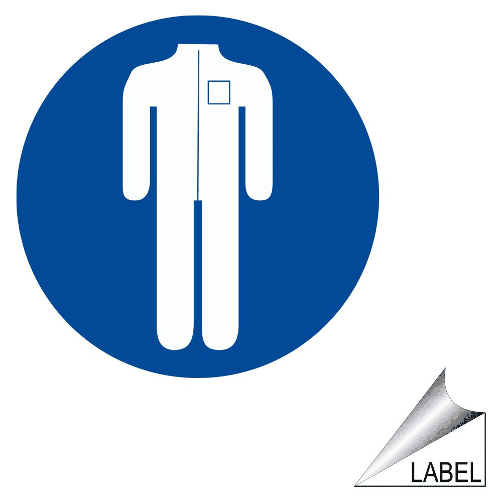 PPE - Gloves Gloves Symbol Label / Sticker - Reflective Blue ...