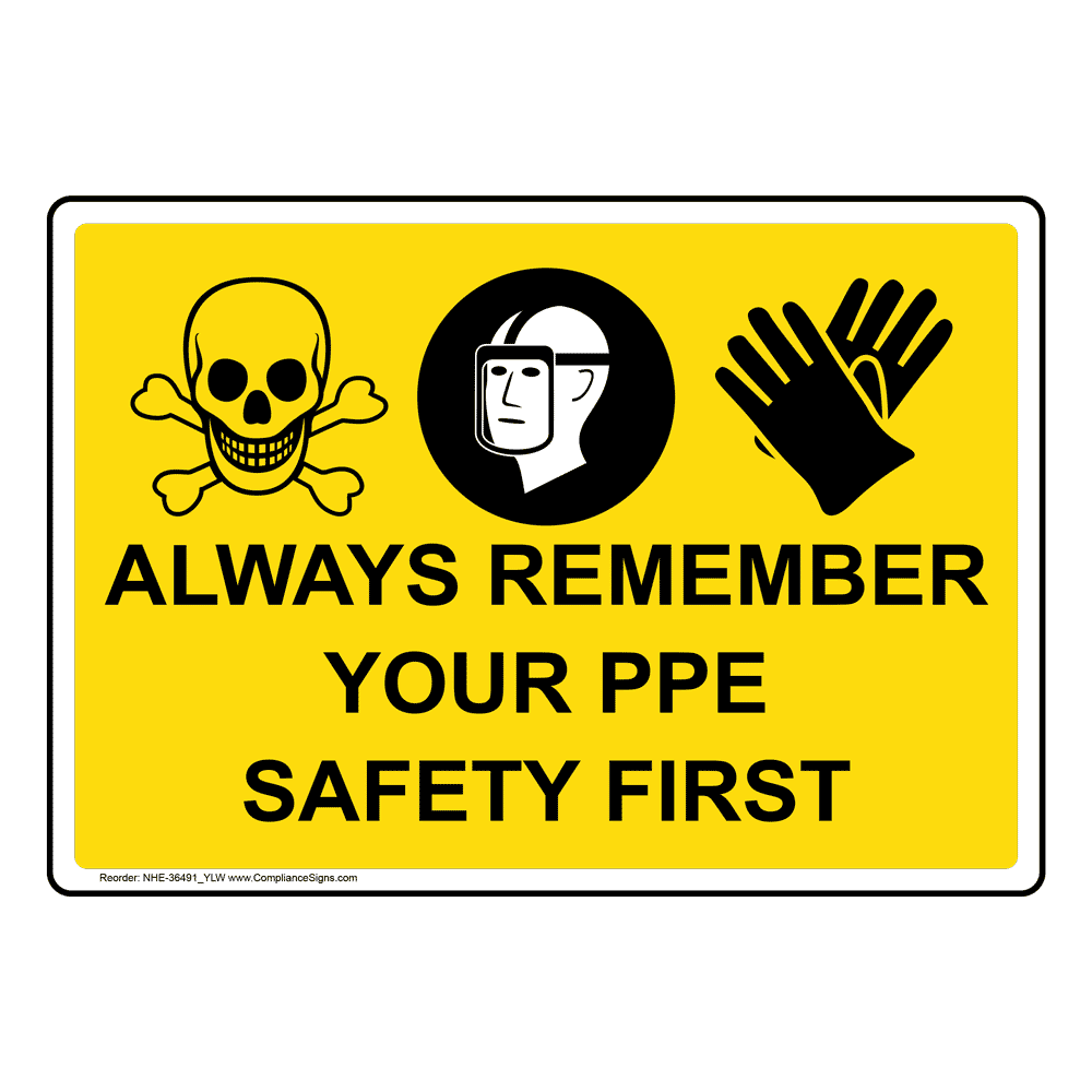 PPE Workplace Safety Sign Always Remember Your Ppe Safety First