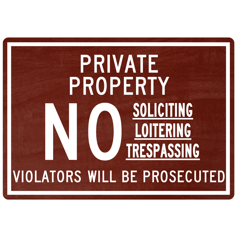 No Soliciting Loitering Trespassing Engraved Sign Egre 13358 Whtoncnmn