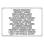 Private Property Property Under Video Surveillance Sign NHE-36742