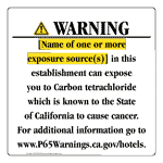 California Prop 65 Hotel Warning Sign CAWE-39763