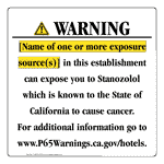 California Prop 65 Hotel Warning Sign CAWE-40370