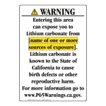 Portrait California Prop 65 Chemical Exposure Area Warning Sign CAWE-41811