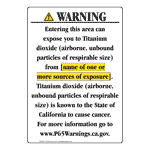 Portrait California Prop 65 Chemical Exposure Area Warning Sign CAWE-42124