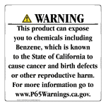 California Prop 65 Consumer Product Warning Sign CAWE-42342