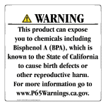 California Prop 65 Consumer Product Warning Sign CAWE-42368