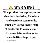 California Prop 65 Consumer Product Warning Sign CAWE-42391