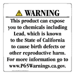 California Prop 65 Consumer Product Warning Sign CAWE-42658