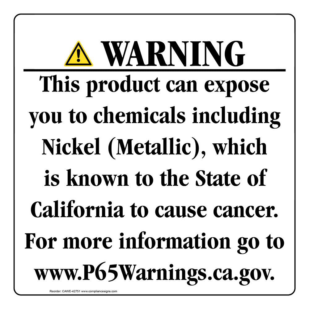 California Prop 65 Consumer Product Warning Sign CAWE-42751