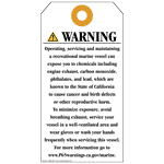 California Prop 65 Recreation Warning Tag CAWE-46477