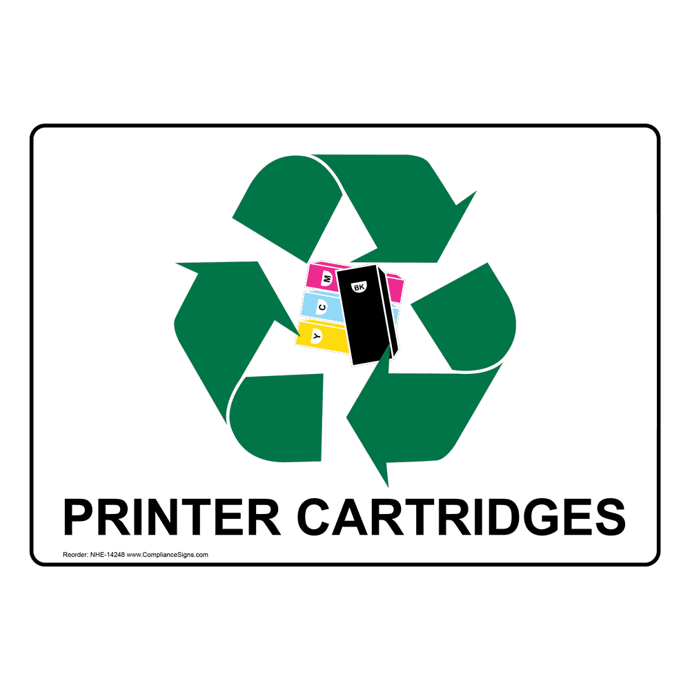 Ink Cartridge Recycling Environment External Sticker / Sign Recycle Reuse 