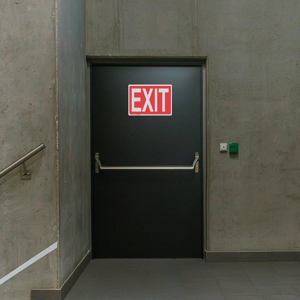 Exit Sign or Label - Glow Red - Varied Sizes - US Made