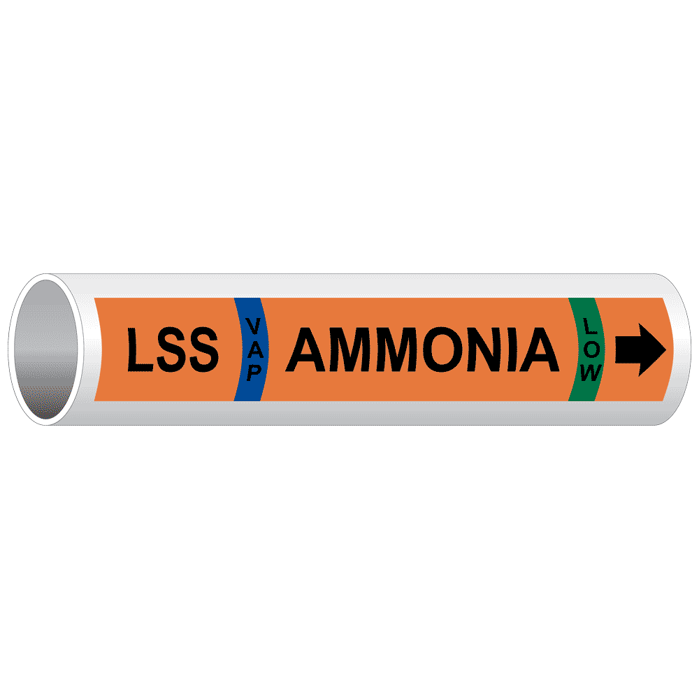 Ammonia Brady 57977 Ammonia Legend RV Red On Yellow Pvf Over-Laminated Polyester IIAR Sky Blue Pipe Markers B-689 Black 